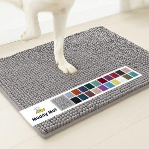 Muddy Mat Absorbent Microfiber Pet Rug - Grey 30"X19