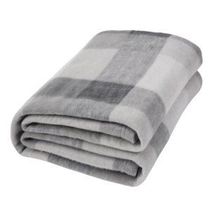 Cozy Grey Tartan Fleece Throw Blanket for Dogs