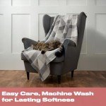 Cozy Grey Tartan Fleece Throw Blanket for Dogs