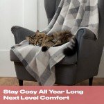 Cozy Grey Tartan Fleece Throw Blanket for Dogs