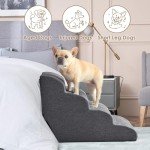 Curved Dog Stairs Ramp for High Beds - Grey