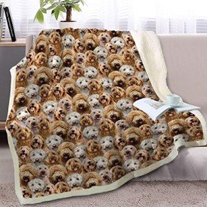 Fuzzy Puppy Dogs Sherpa Throw Blanket - 130x150cm