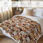 Fuzzy Puppy Dogs Sherpa Throw Blanket - 130x150cm