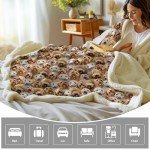 Fuzzy Puppy Dogs Sherpa Throw Blanket - 130x150cm