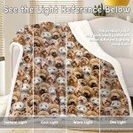 Fuzzy Puppy Dogs Sherpa Throw Blanket - 130x150cm