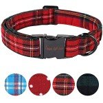 Plaid Adjustable Dog Collar for All Sizes