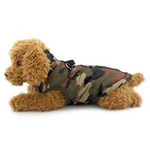 Camo Waterproof Dog Winter Coat with Harness