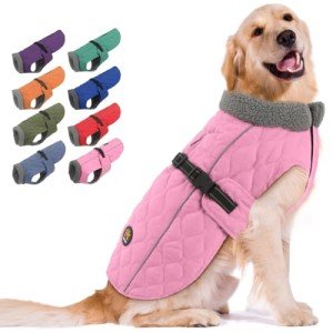 Warm Reflective Winter Dog Coats in Pink