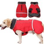 Waterproof Cold Weather Dog Jacket - Red, Large