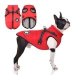 Warm Waterproof Dog Coat with Harness for Winter