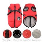 Warm Waterproof Dog Coat with Harness for Winter