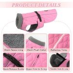 Warm Reflective Winter Dog Coats in Pink