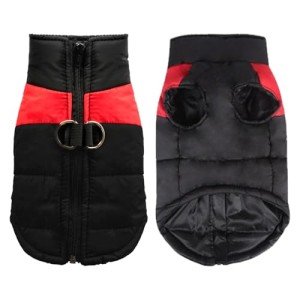 Waterproof Winter Dog Jacket with Harness Hole