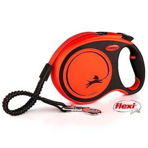 Large 8m Retractable Dog Leash in Orange & Black