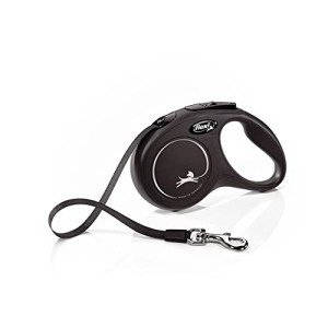 Flexi Classic Small Retractable Dog Lead, 5m Black