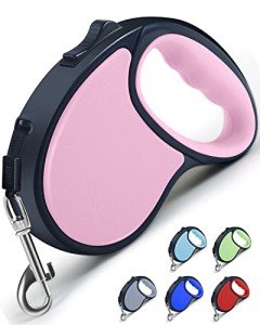 ANCOOLE 5M Retractable Dog Lead - Tangle-Free Pink