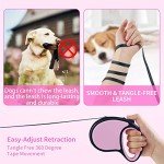 ANCOOLE 5M Retractable Dog Lead - Tangle-Free Pink