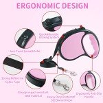 ANCOOLE 5M Retractable Dog Lead - Tangle-Free Pink