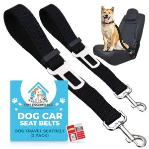 2pk Adjustable Dog Car Seat Belts - Durable Nylon