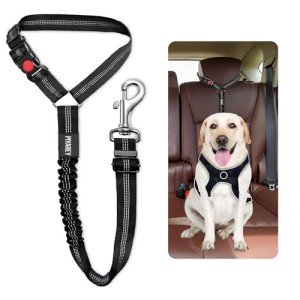 Adjustable Dog Car Seat Belt with Headrest