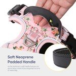 Floral-Pink Anti-Pull Dog Harness for Medium Dogs