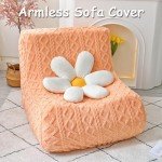 Pink Velvet Armless Sofa Cover for Pets