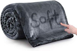 Soft Grey Fleece Blanket for Dogs and Kids