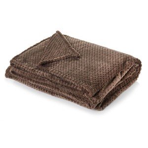 Soft Chocolate Brown Waffle Throw Blanket for Dogs