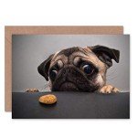 Cute Pug Dog Portrait Greeting Card with Envelope