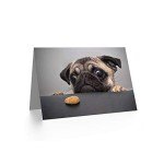 Cute Pug Dog Portrait Greeting Card with Envelope