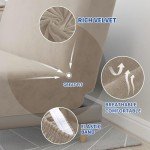 Stretchy Velvet Futon Cover in Khaki