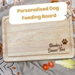 Personalized Natural Wood Dog Feeding Mat 30x20cm