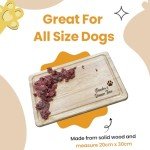 Personalized Natural Wood Dog Feeding Mat 30x20cm