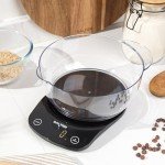 Digital Kitchen Scale with Bowl and Easy Display