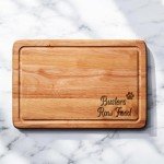 Personalized Natural Wood Dog Feeding Mat 30x20cm