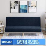 Navy Velvet Futon Slipcover - Stretchy and Washable