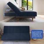 Navy Velvet Futon Slipcover - Stretchy and Washable