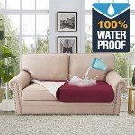 Waterproof Dog Sofa Cushion Cover - Wine Red 35x62 Inch