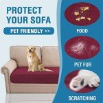 Waterproof Dog Sofa Cushion Cover - Wine Red 35x62 Inch