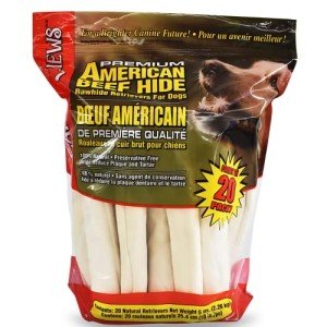 Large Rawhide Bones for Dogs - 20 Pack