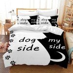 Dog Lover's Duvet Cover Set - Black & White