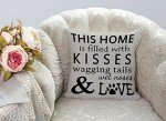 Dog Lover's Pillow Cover - Kisses, Tails & Paws