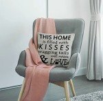 Dog Lover's Pillow Cover - Kisses, Tails & Paws