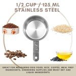 Stainless Steel 1/2 Cup Dog Food Scoop - 12 Pack