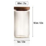 Set of 3 Ribbed Glass Storage Jars for Dogs
