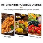 50Pcs Disposable Wooden Food Serving Bowls