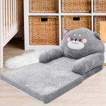 Zerodis Cartoon Gray Dog Toddler Sofa Chair