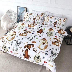 Cute Cartoon Dog Duvet Cover Set for Kids