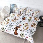 Cute Cartoon Dog Duvet Cover Set for Kids