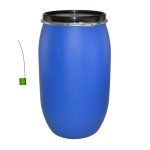 Blue 220L Plastic Storage Barrel with Lid
